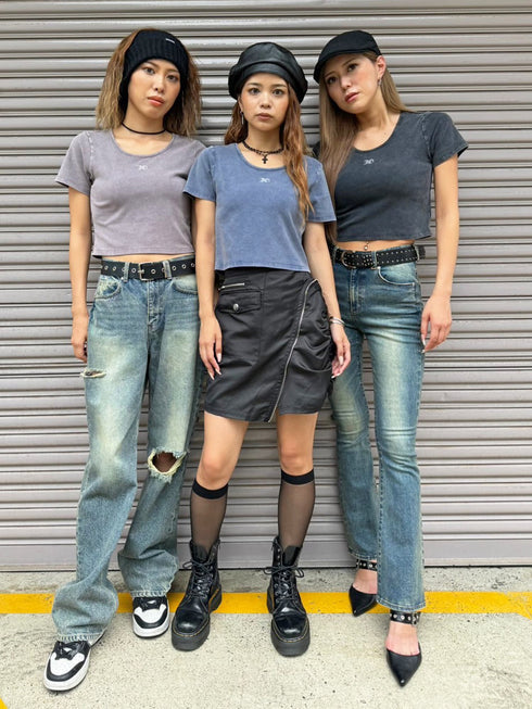ロゴ刺繍加工チビT